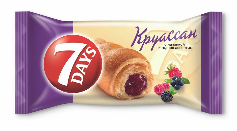 Круассаны миди 7DAYS с начинкой ягодное ассорти 20х65г