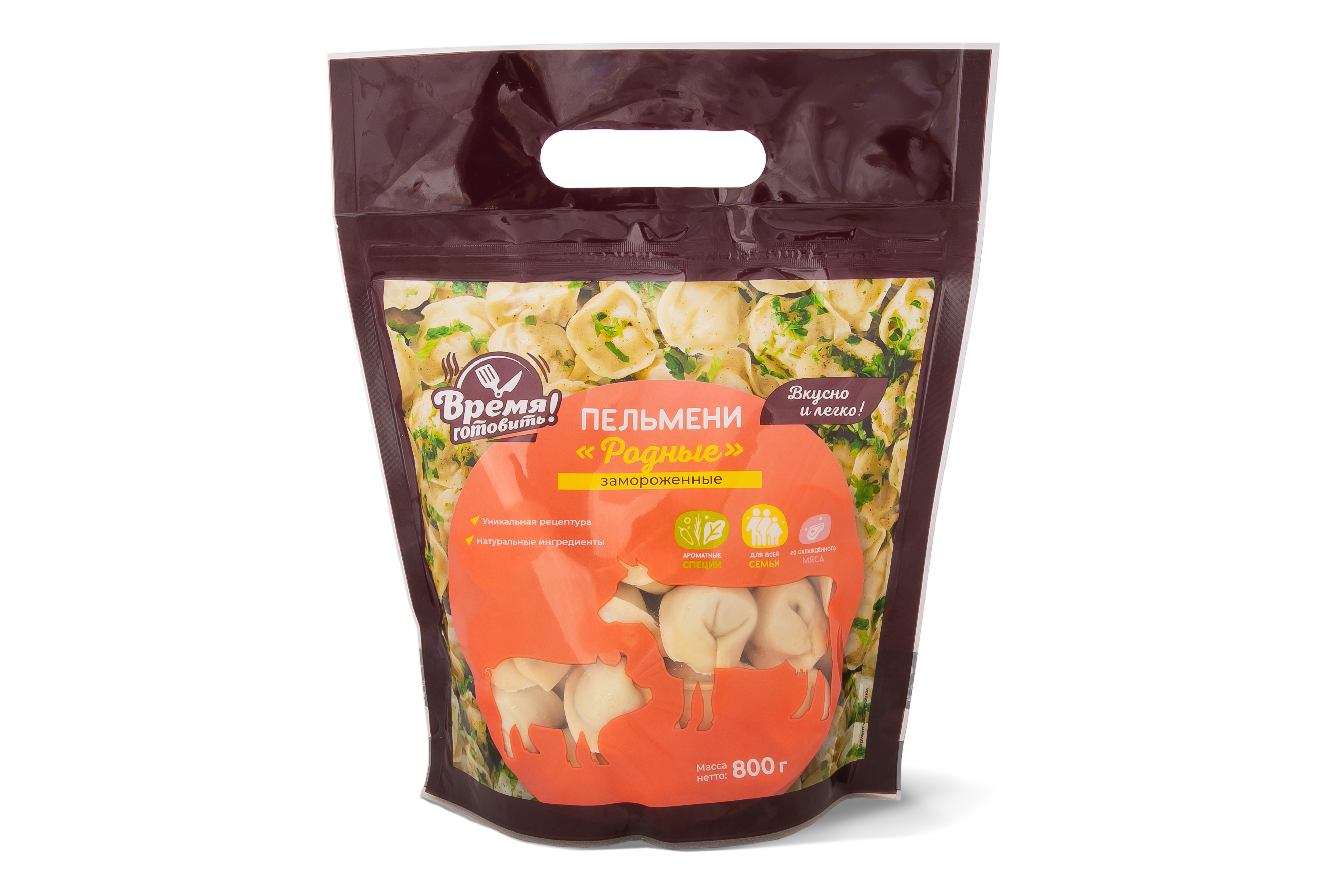Пельмени «Родные», пакет 0,8 кг, зам. Время Готовить