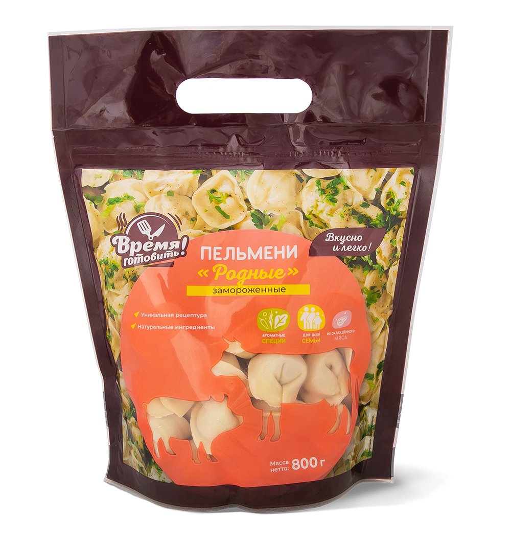 Пельмени «Родные», пакет 0,8 кг, зам. Время Готовить