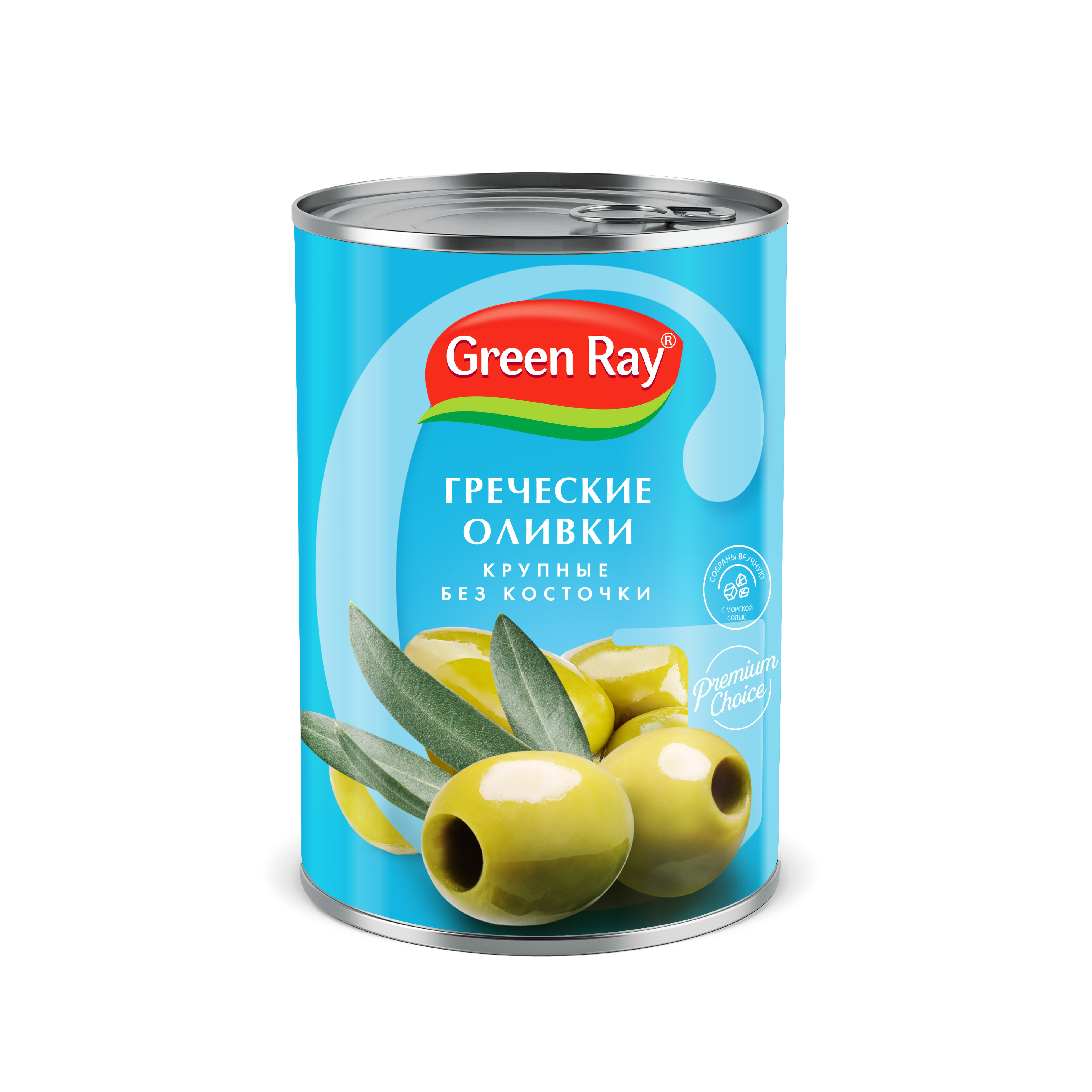 Оливки греческие Гигант б/к 425*12 (Green Ray)