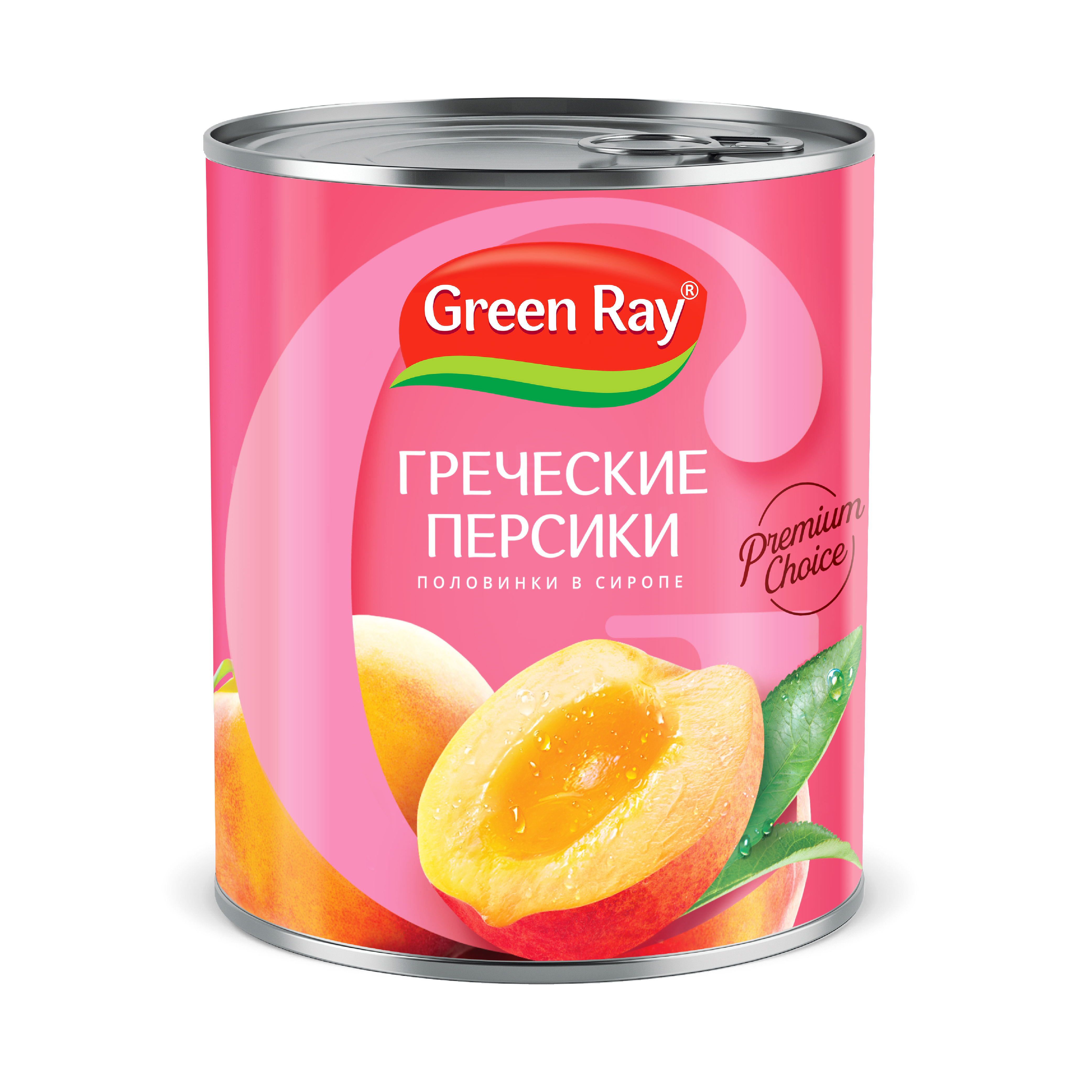 Персик половинки в сиропе 850гр  * 12 (Green Ray)