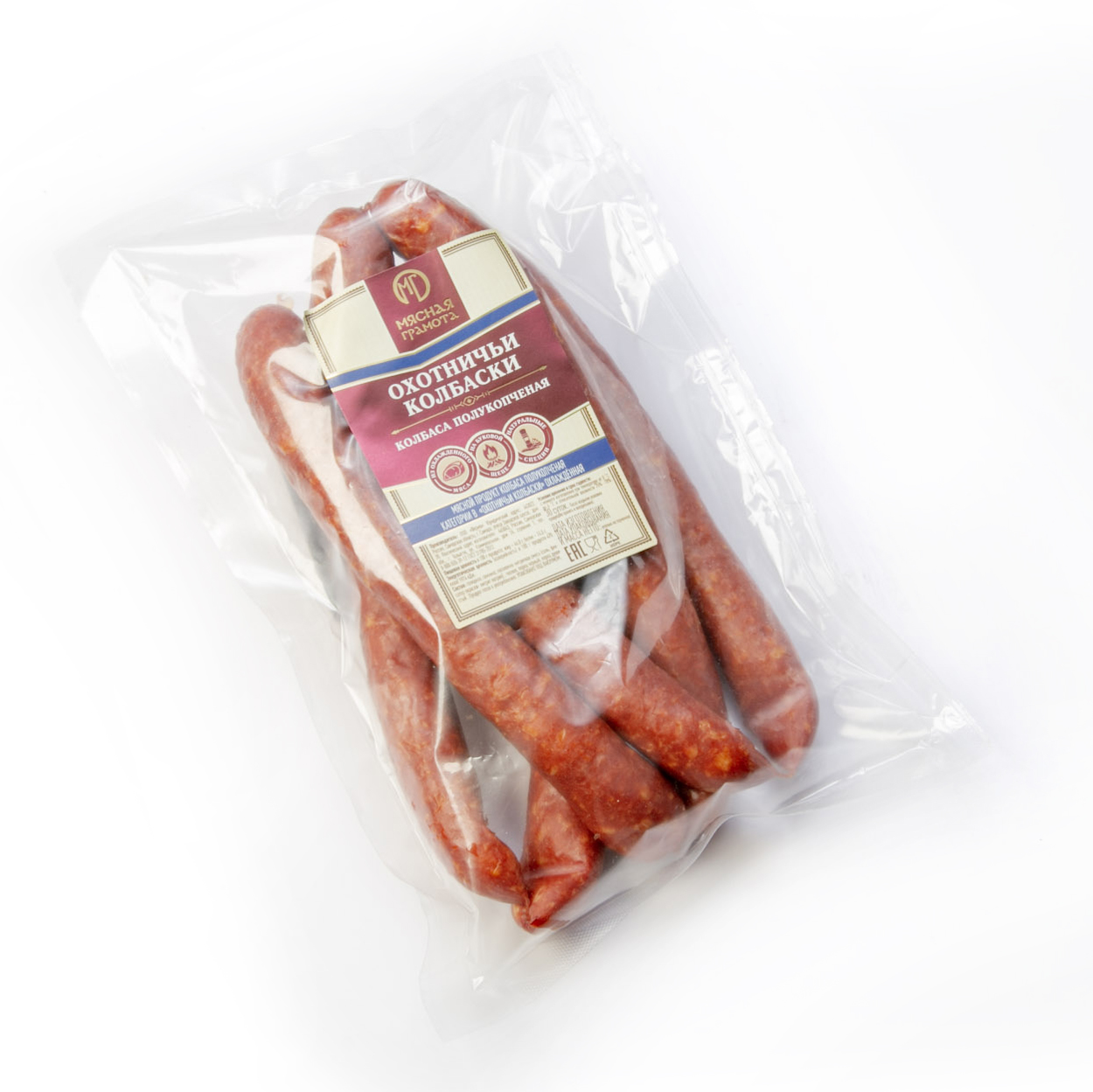 Колбаски п/к "Охотничьи" ГОСТ ТМ "Мясная грамота"