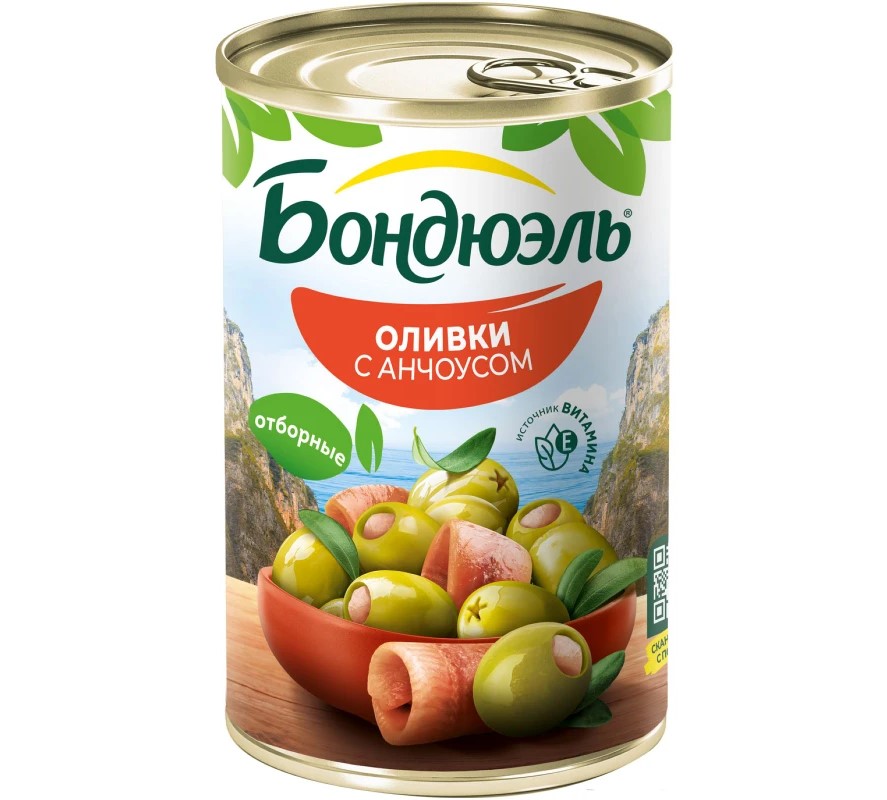 Бондюэль Оливки Мансанилья с анчоусом 314 мл