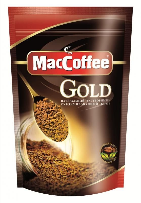 MACCOFEE Кофе натуральный растворимый сублимированный Голд 30г*24 дой-пак