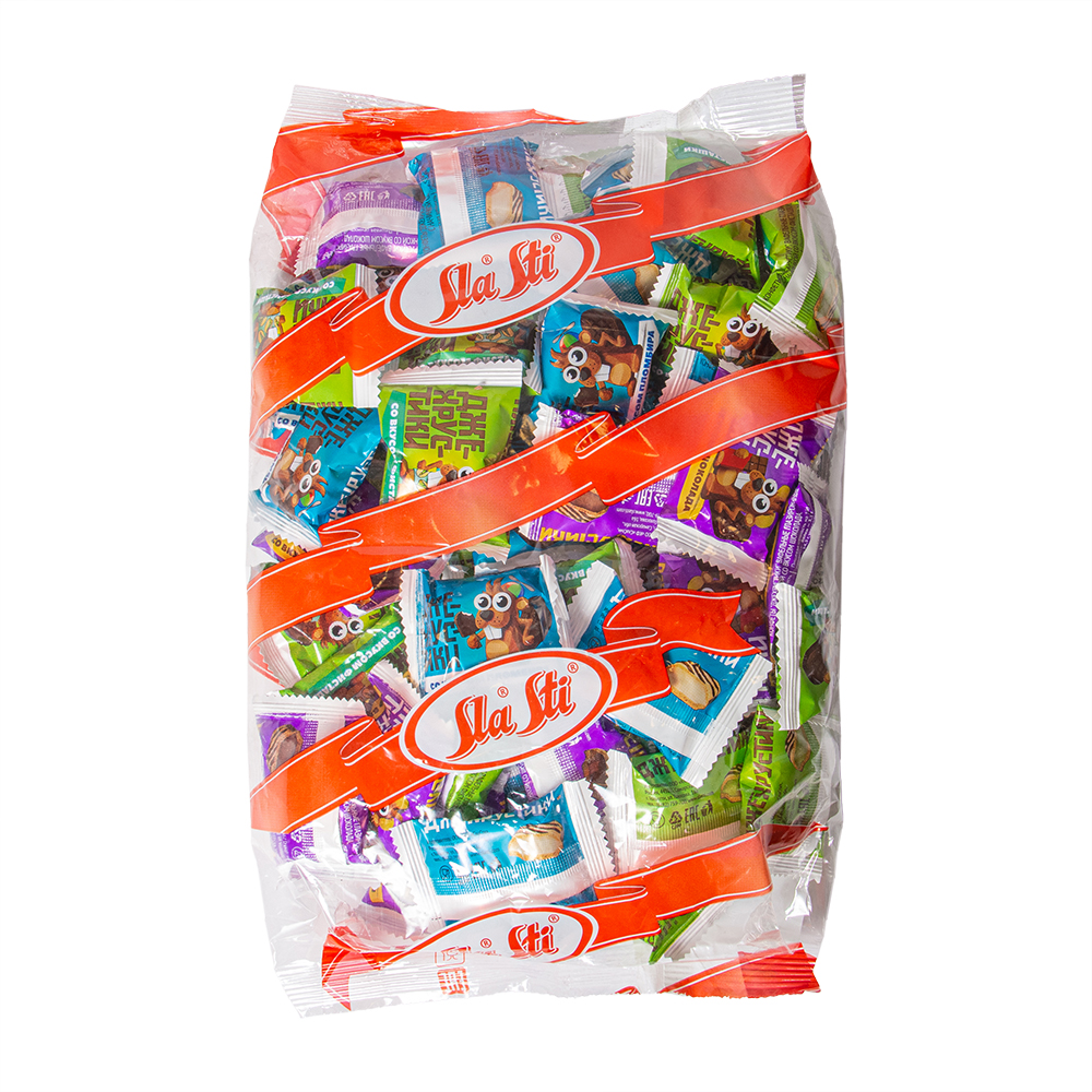 Конфеты SlaSti Джехрустики с начинкой микс 500г