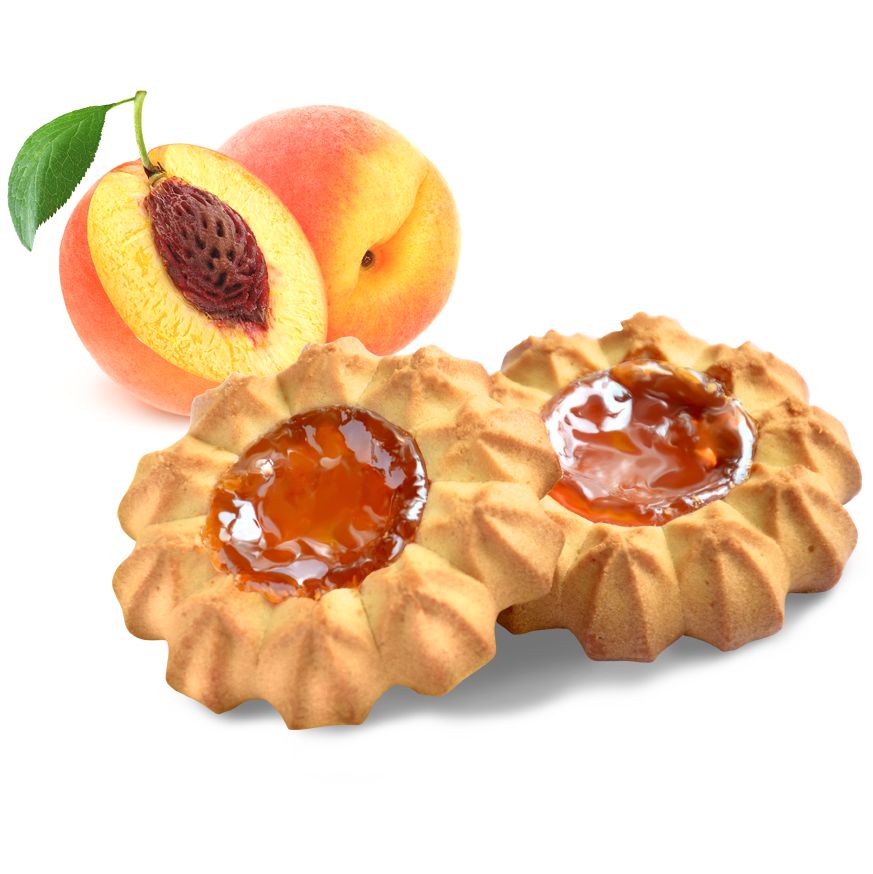 Печенье Сладкая Слобода Баба Маня Курабье с персиковой начинкой сдобное 4,3 кг.
