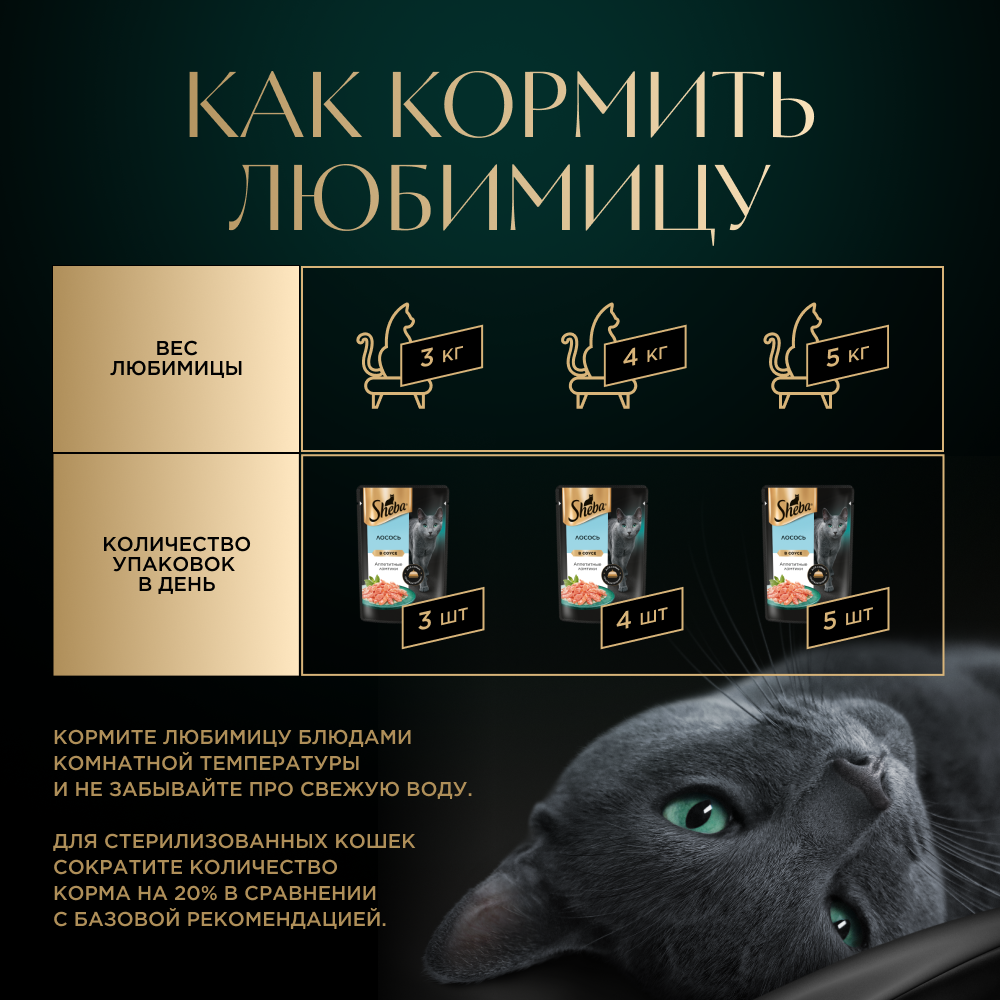 Влажный корм для кошек Sheba Ломтики в соусе с лососем, 28х75г