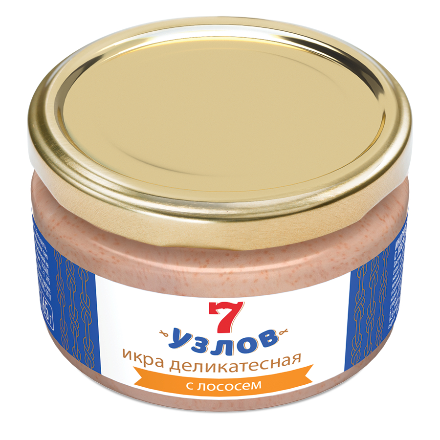 Икра 7 узлов деликатесная c лососем в соусе 165 г
