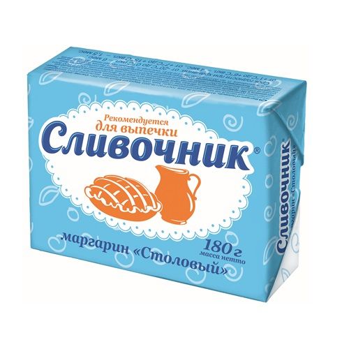 Маргарин СЛИВОЧНИК Столовый 40% 180г*20 пергамент