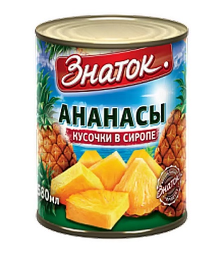 Ананасы ЗНАТОК кусочки 565г