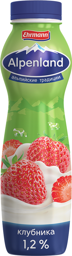 Йогуртный продукт Alpenland питьевой 1,2% Клубника, 290г