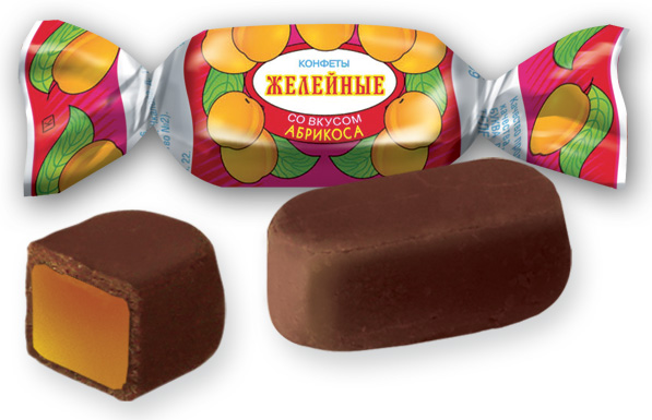 Конфеты ТАКФ желейные со вкусом абрикоса 1кг*6шт