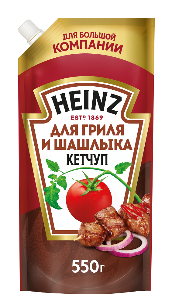Кетчуп томатный Heinz для гриля и шашлыка, дой-пак, 550г