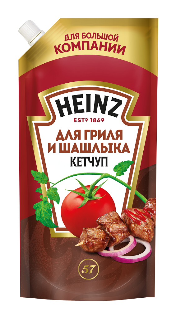 Кетчуп томатный Heinz для гриля и шашлыка, дой-пак, 550г