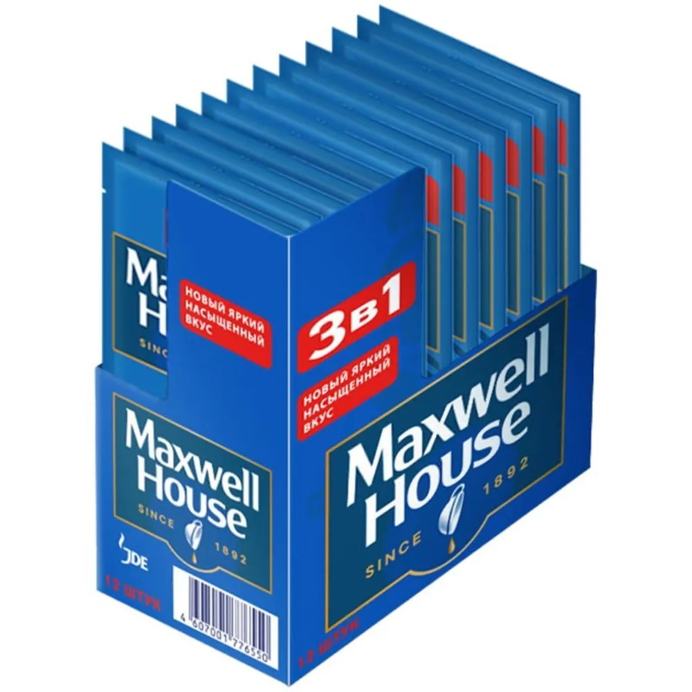 Напиток коф. МАКСВЕЛ ХАУС 3в1 натур.раств. 12шт*12бл*14г