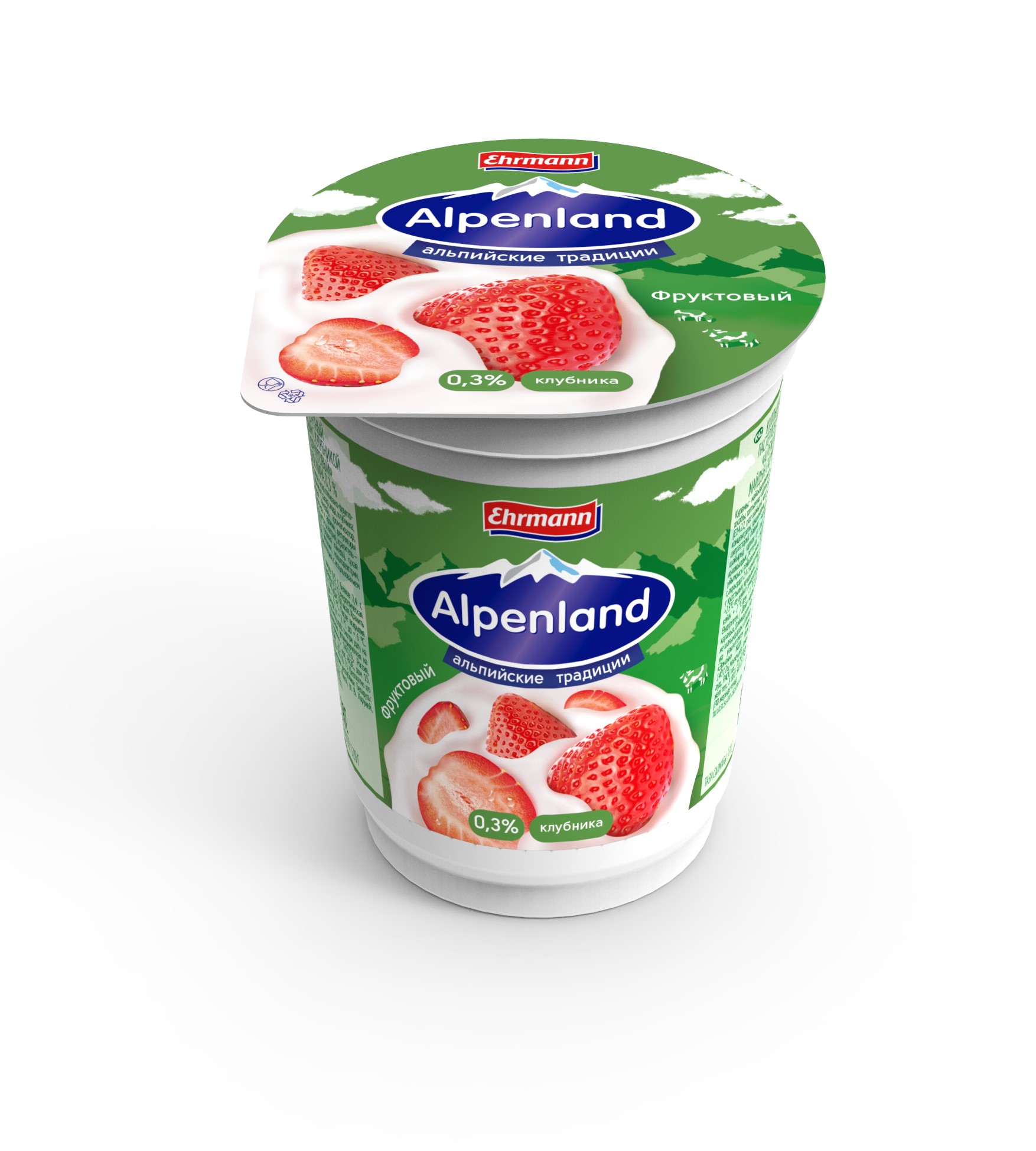 Йогуртный продукт Alpenland Легкий 0,3% Клубника, 320г