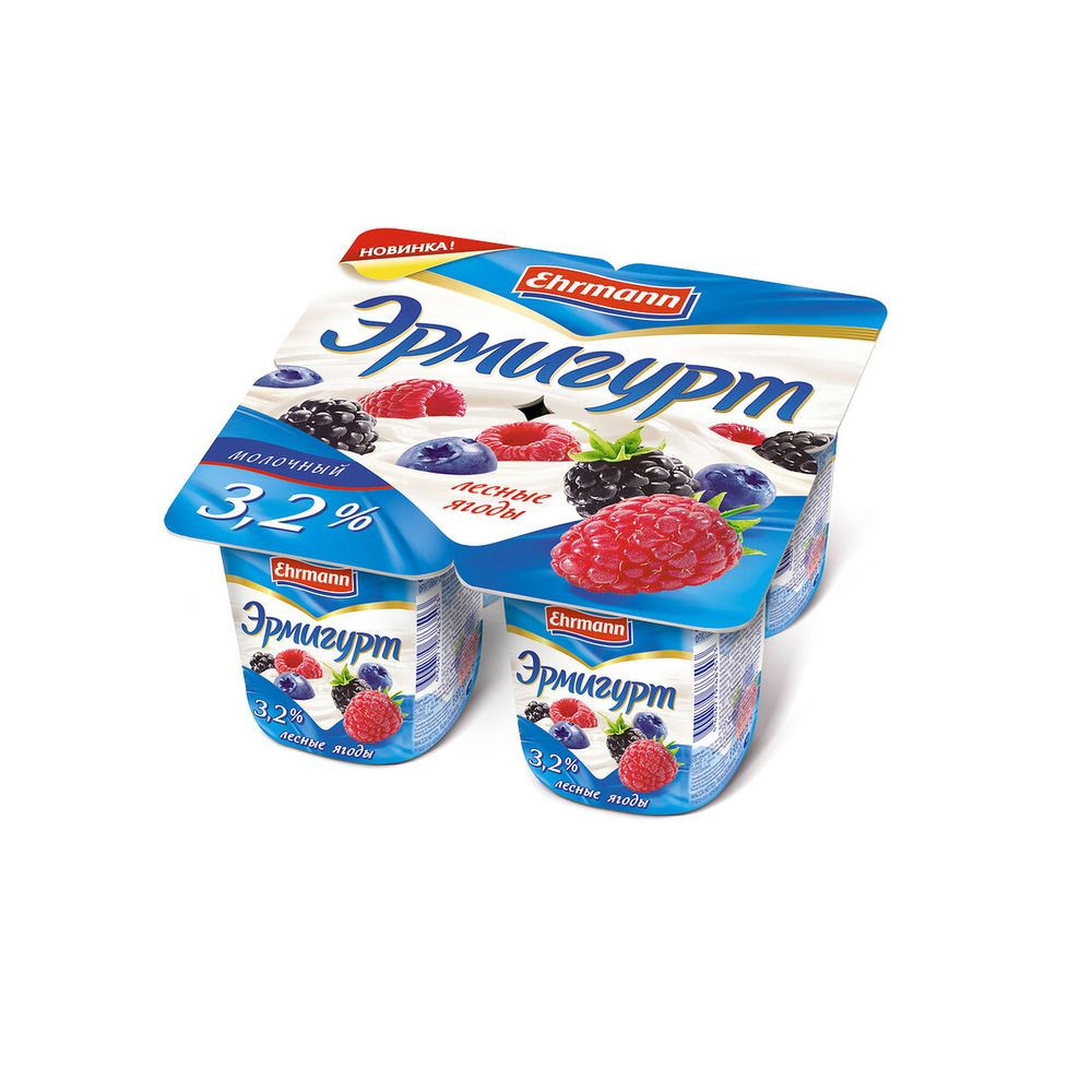 Йогурт Эрмигурт молочный с лесными ягодами 3.2% 100 г