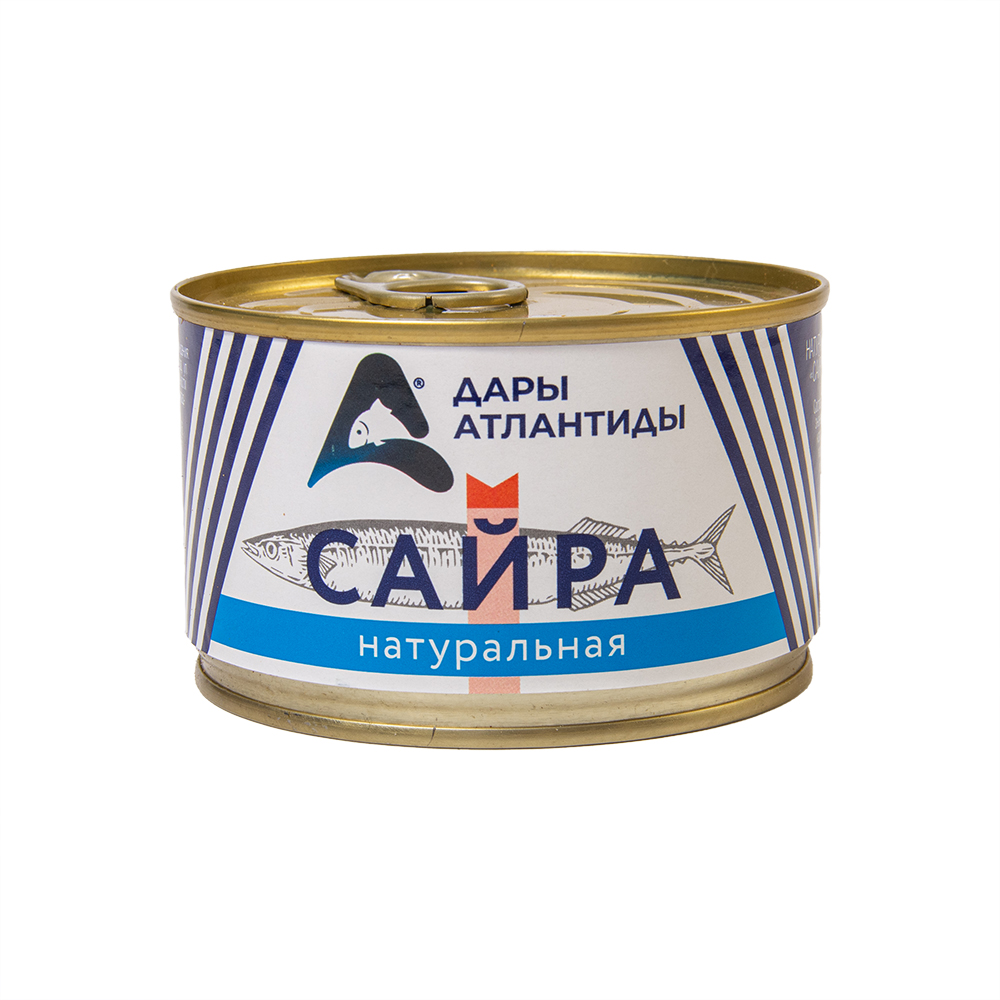 Сайра Дары Атлантиды натуральная 240г ж/б с/к