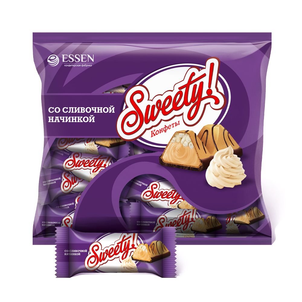 Конфеты ЭССЕН Sweety слив.начинка кор.1,5кг