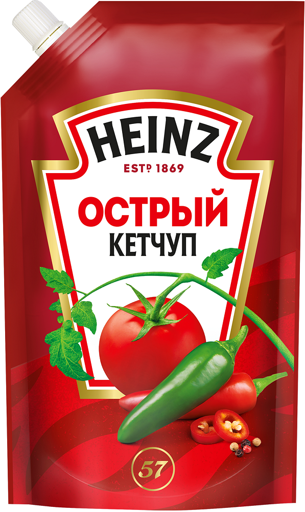 Кетчуп томатный Heinz острый, дой-пак, 320г