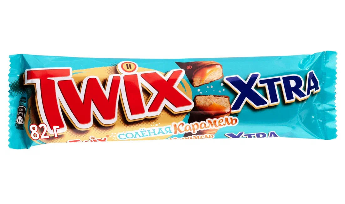 Шоколадный батончик Twix Extra Соленая карамель 82г
