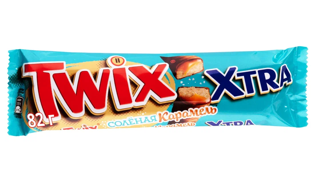 Шоколадный батончик Twix Extra Соленая карамель 82г