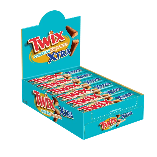 Шоколадный батончик Twix Extra Соленая карамель 82г