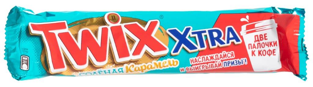 Шоколадный батончик Twix Extra Соленая карамель 82г