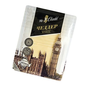 Сыр Mr.Chedd ЧЕДДЕР WHITE 50% нарезка (6 месяцев выдержки) тф 150 г