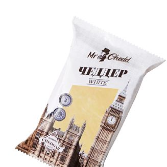 Сыр Mr.Chedd ЧЕДДЕР WHITE 50% фасованный (3 месяца выдержки) флоу-пак 200 г