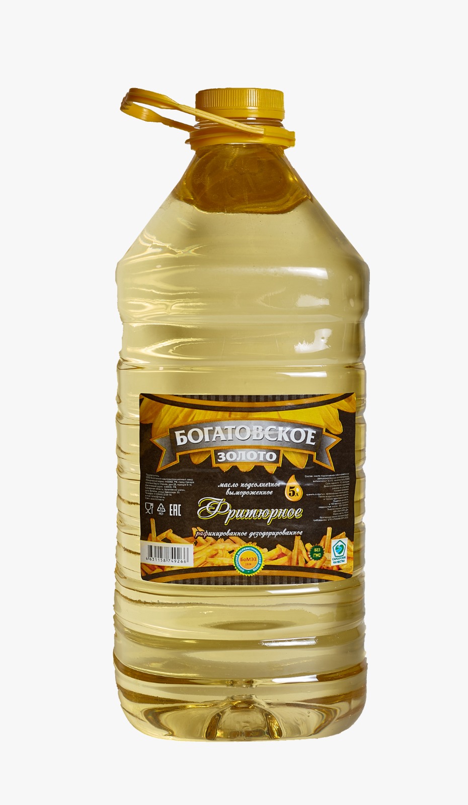 Масло Фритюрное подсолнечное "Богатовское золото" р/д 5 л.