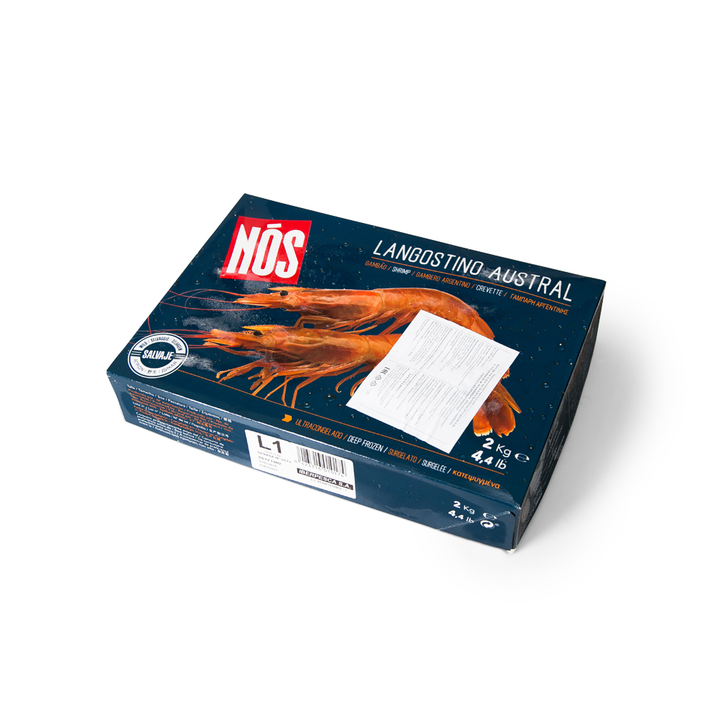 Креветка красная, с/г в панцире, L2 (Лангуст.), 2 кг