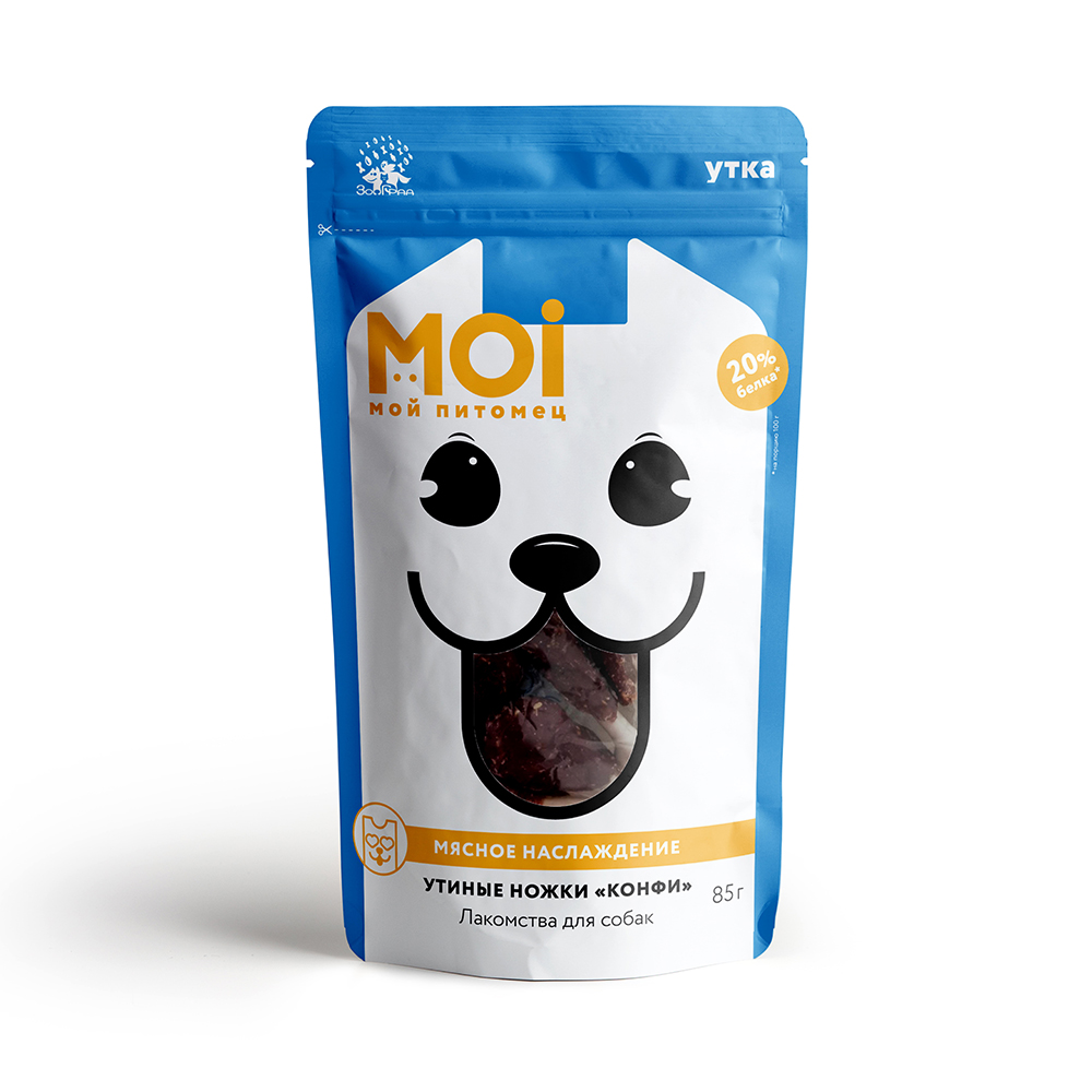 Лакомство для собак MOI утиные ножки конфи пл/пак 85г