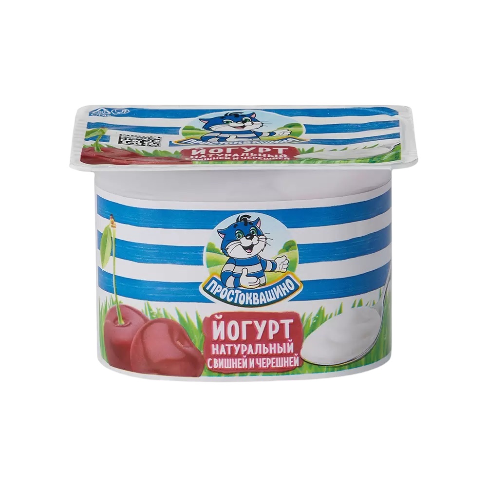 ЙОГУРТ ПРОСТОКВАШИНО ВИШНЯ ЧЕРЕШНЯ 2,9%  110 мл Л12