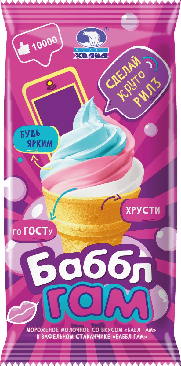 Мороженое НЧ стакан Бабл Гам 34*70г (890)