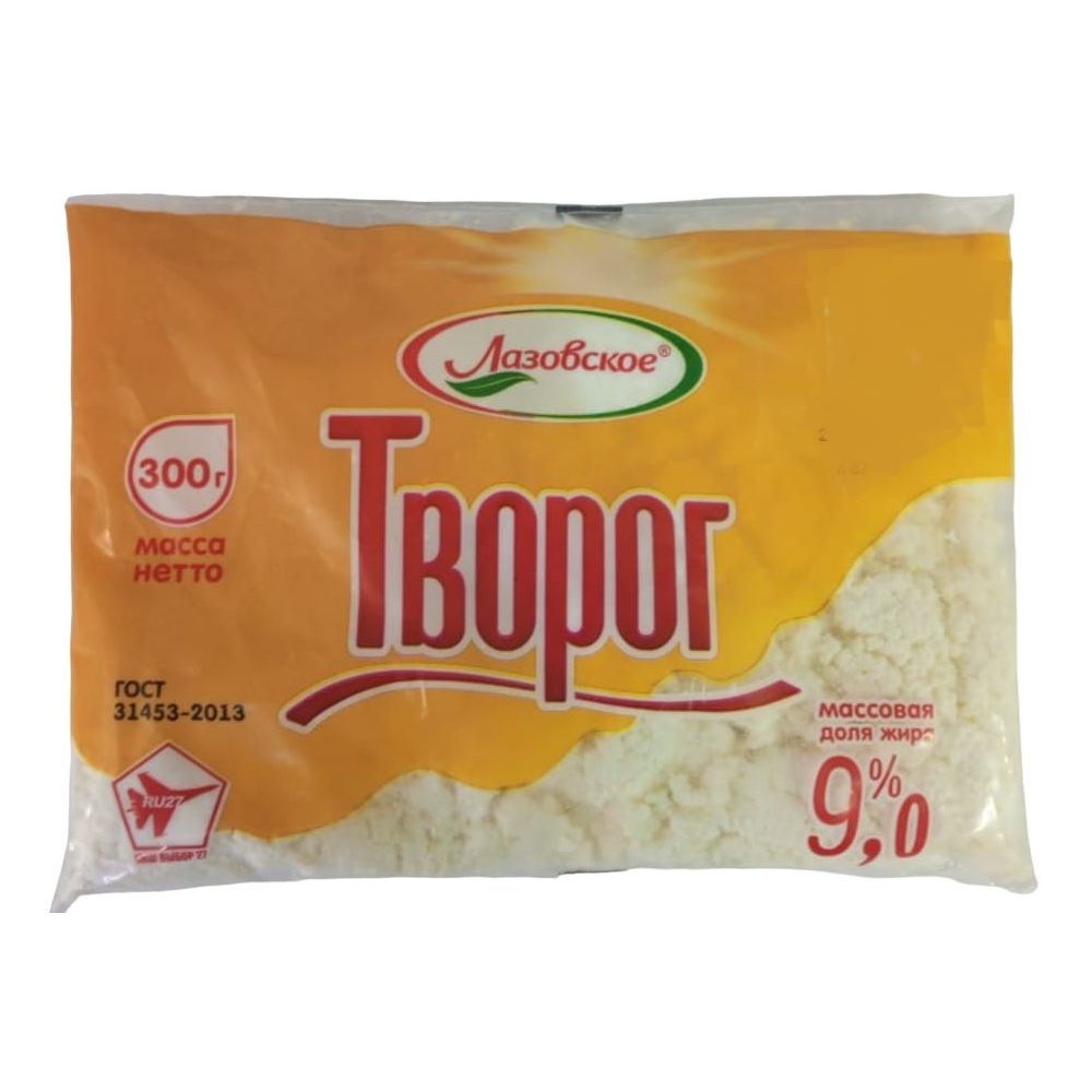 Творог Лазовский мдж 9% пленка 300г