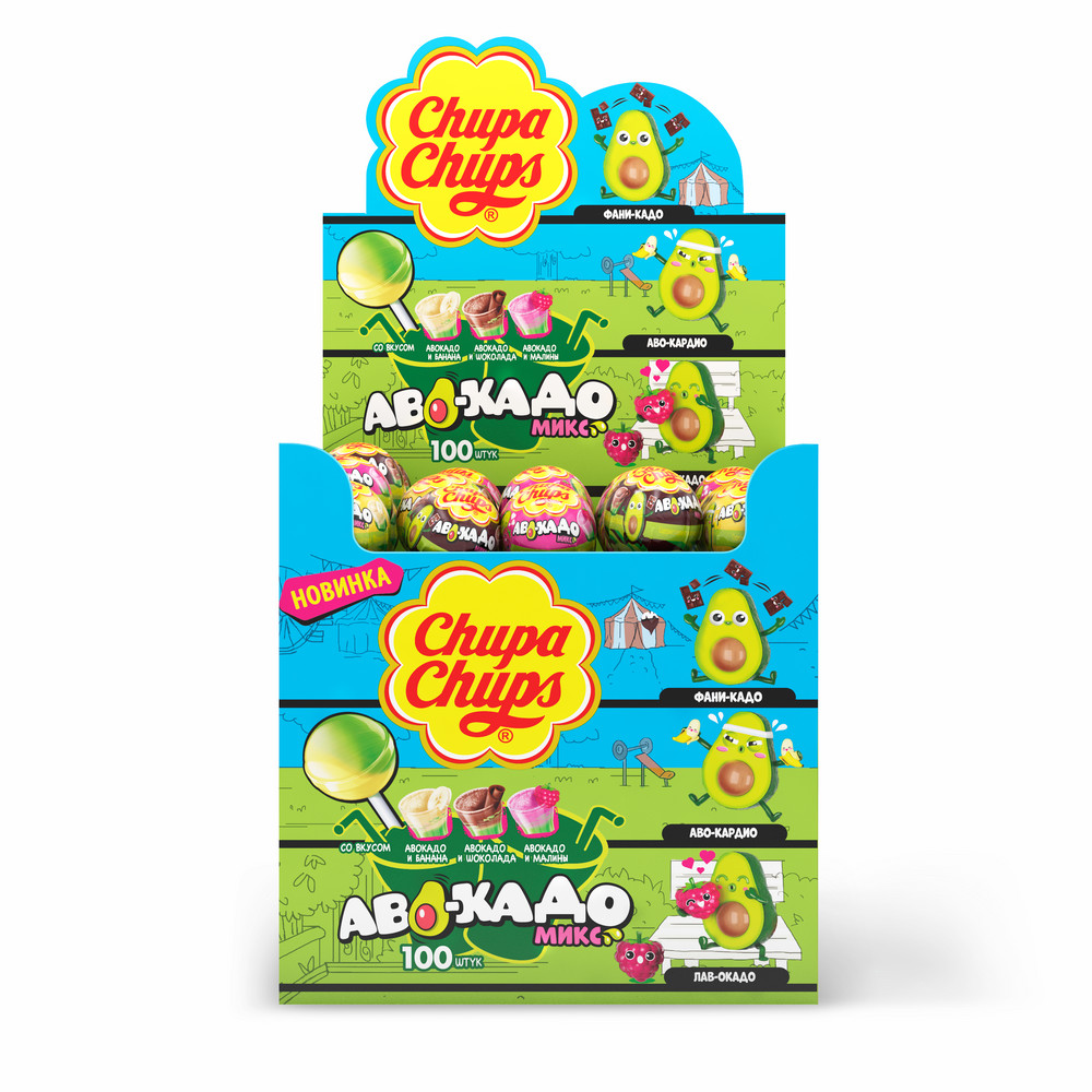Карамель на палочке Chupa Chups Аво-кадо Микс, 12 г
