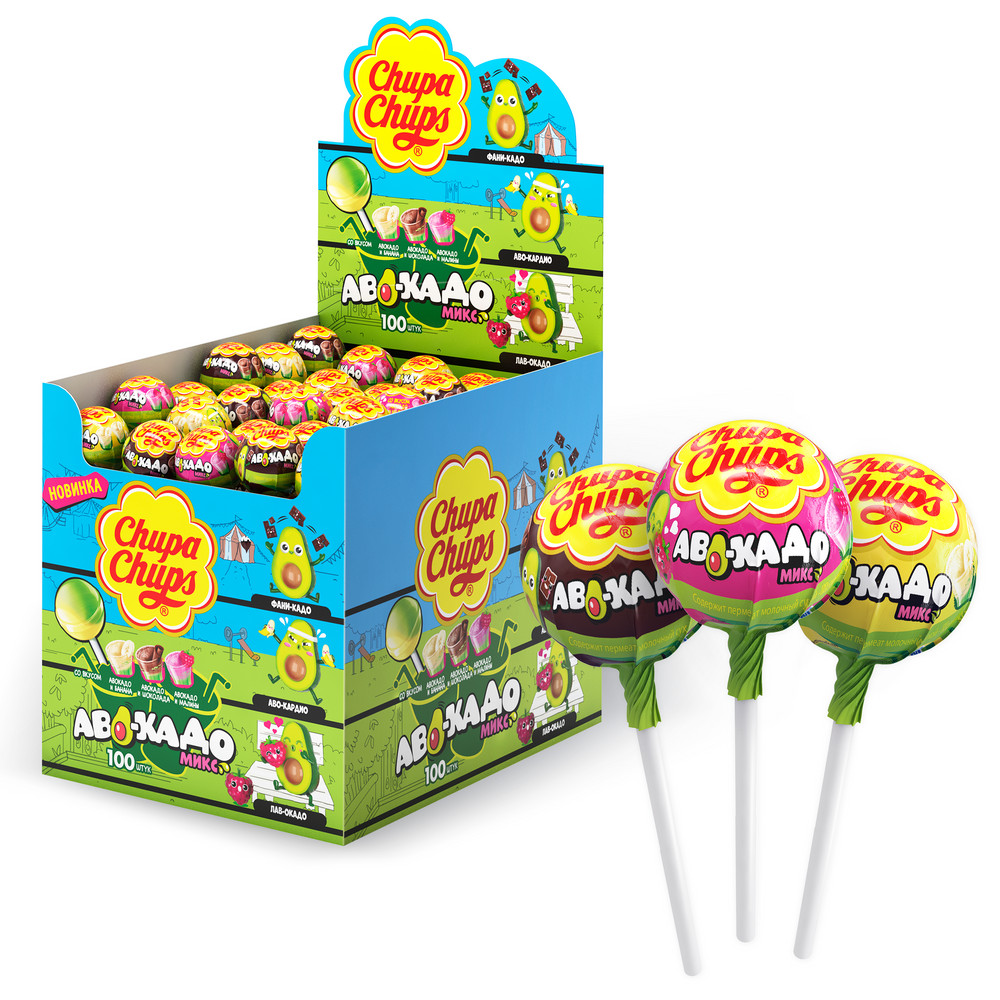 Карамель на палочке Chupa Chups Аво-кадо Микс, 12 г