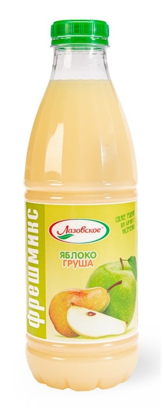 Напиток сывороточный Лазовский с соком яблока и груши пастеризованный ПЭТ 930г