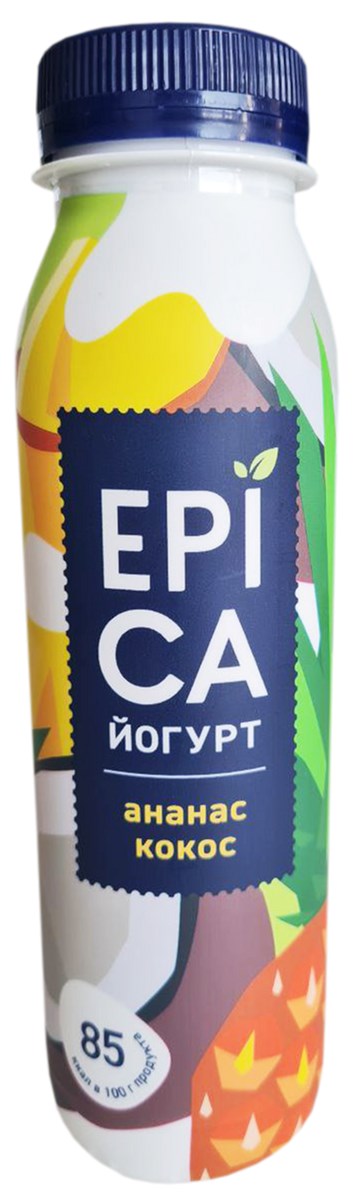 Йогурт EPICA ананас-кокос питьевой 260 г 2,6%