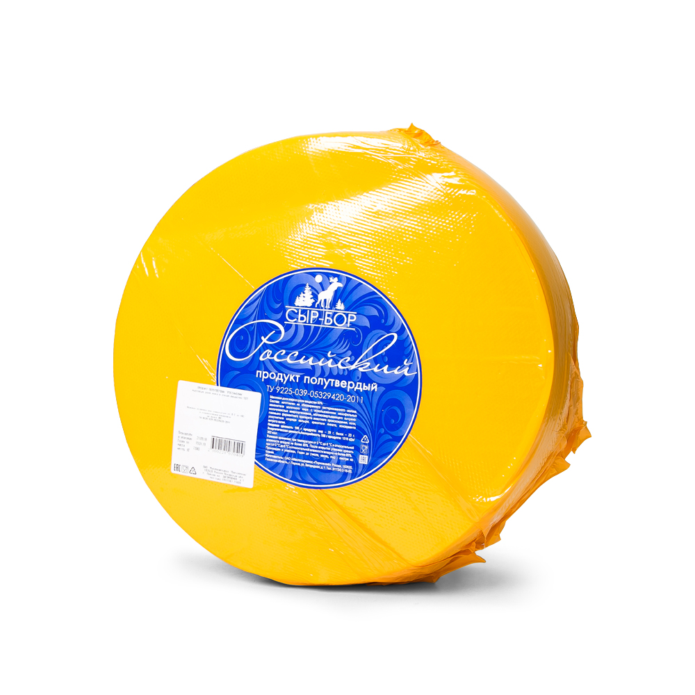 Продукт Порховский полутвердый Российский 50 %, круг