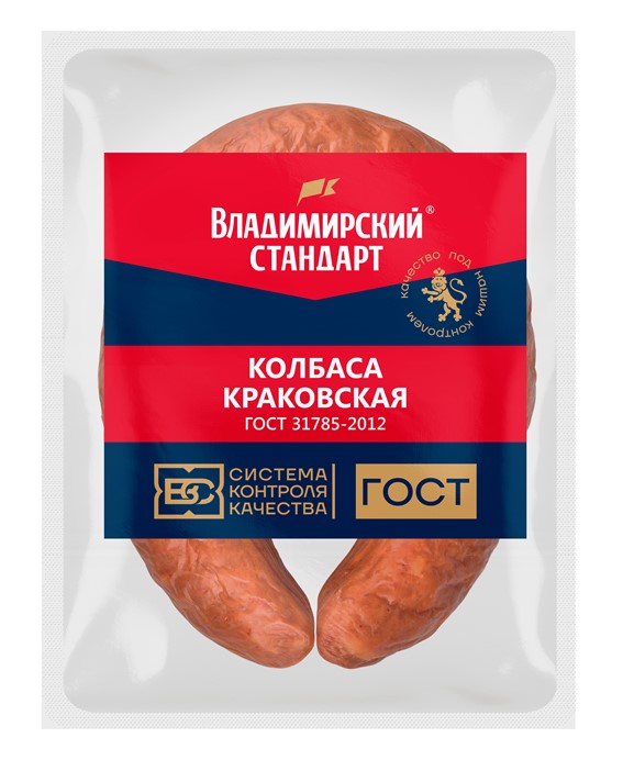Колбаса  ВладСтандарт  п/к Краковская ГОСТ 300 г