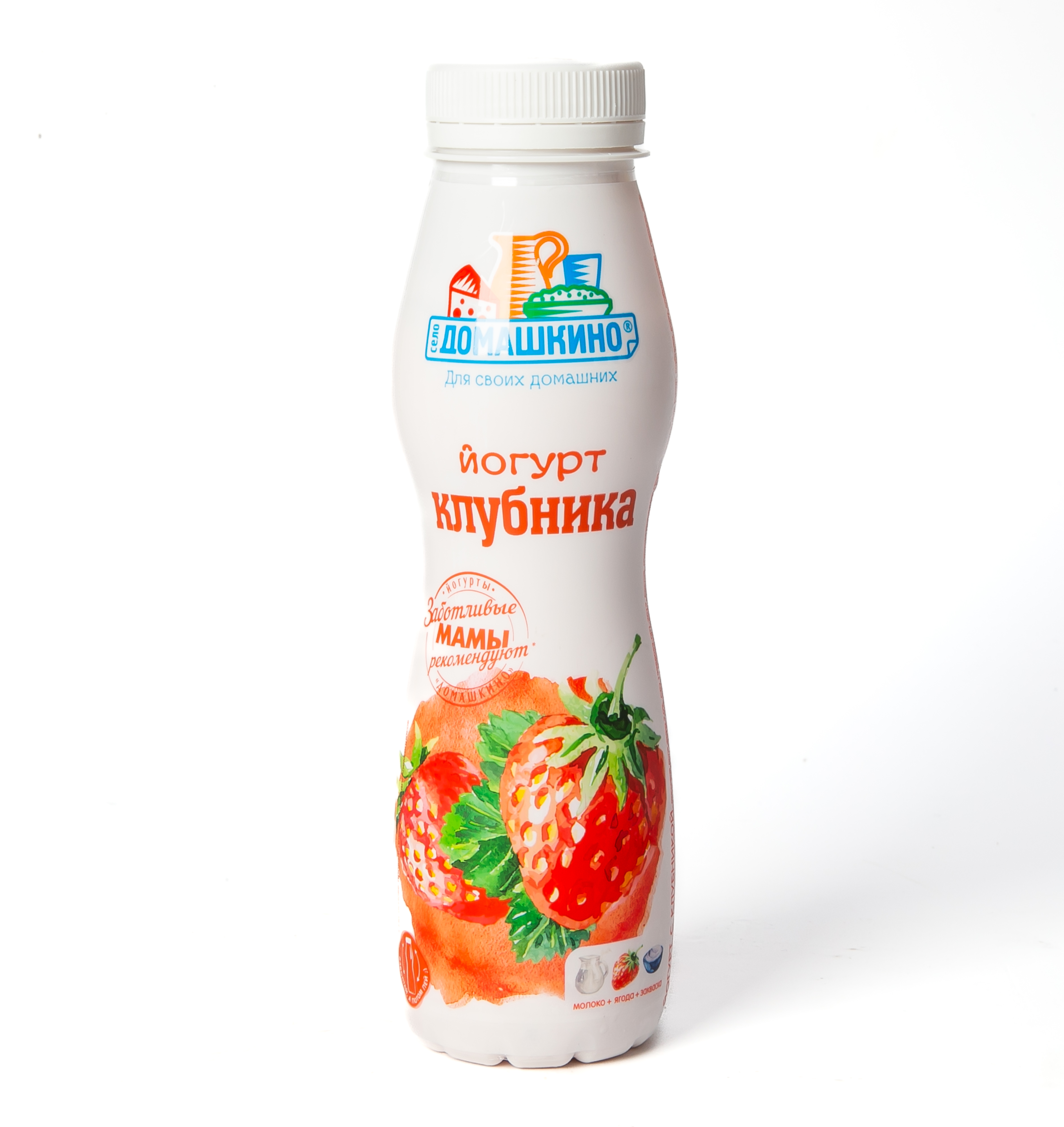 Йогурт Домашкино питьевой клубника 2% ПЭТ 270гр 35суток