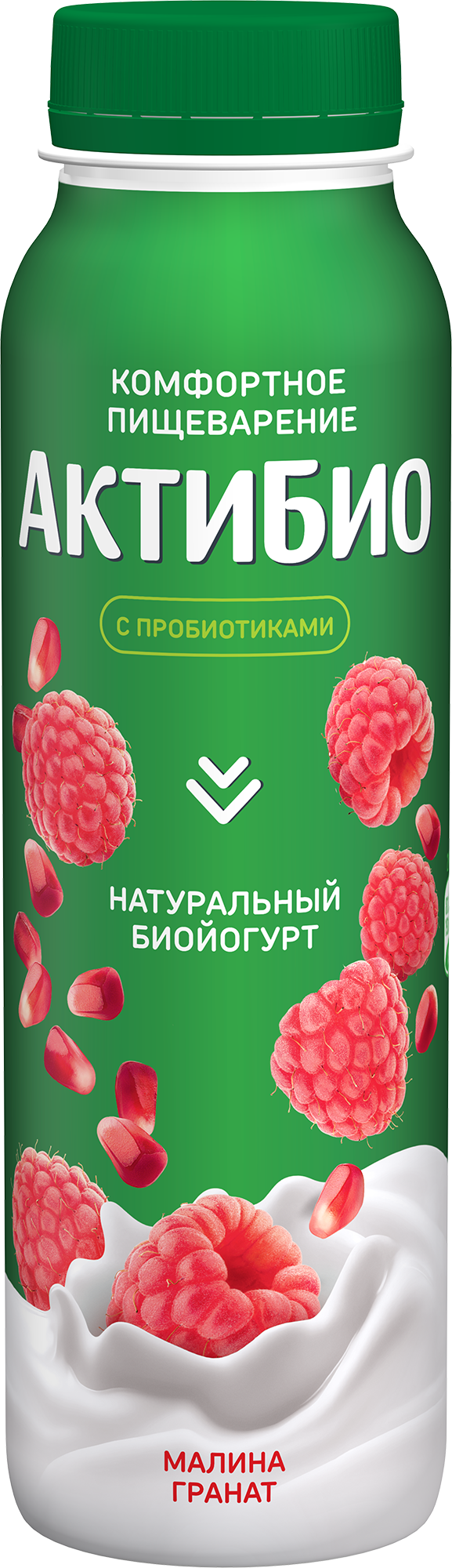 Биойогурт обогащенный АктиБио малина-гранат 1,5% 260г (9)