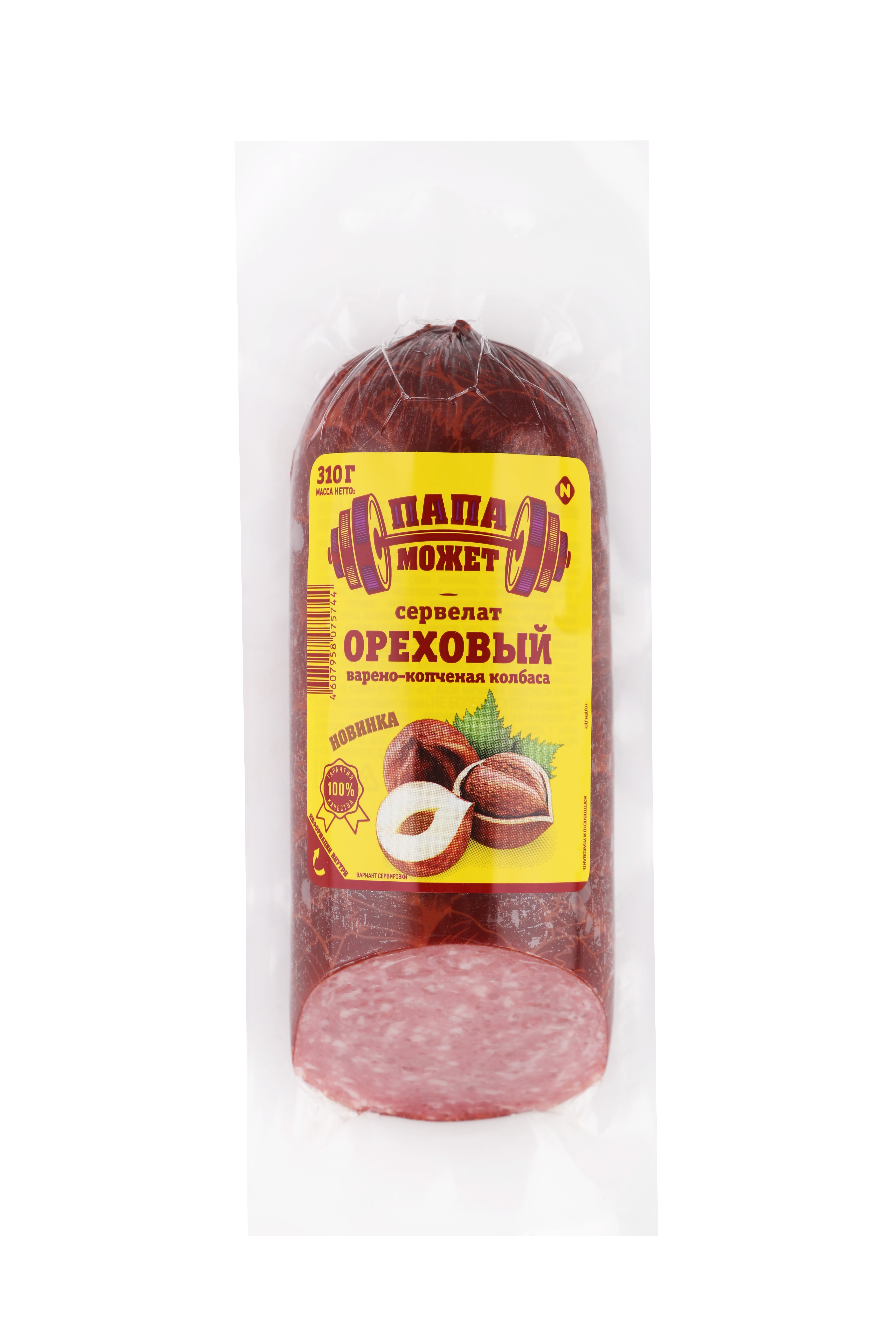 Колбаса в/к Папа Может сервелат Ореховый в/у 0.31кг