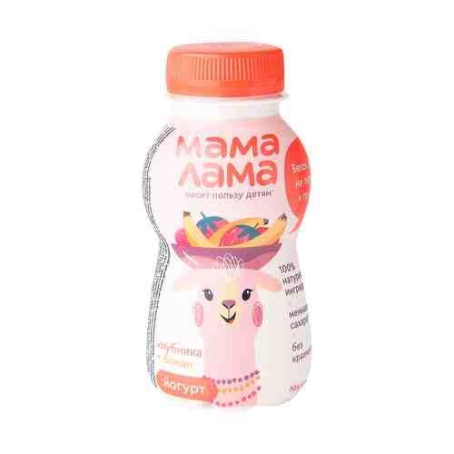 Йогурт Мама Лама питьевой клубника-банан 200 г 2,5%