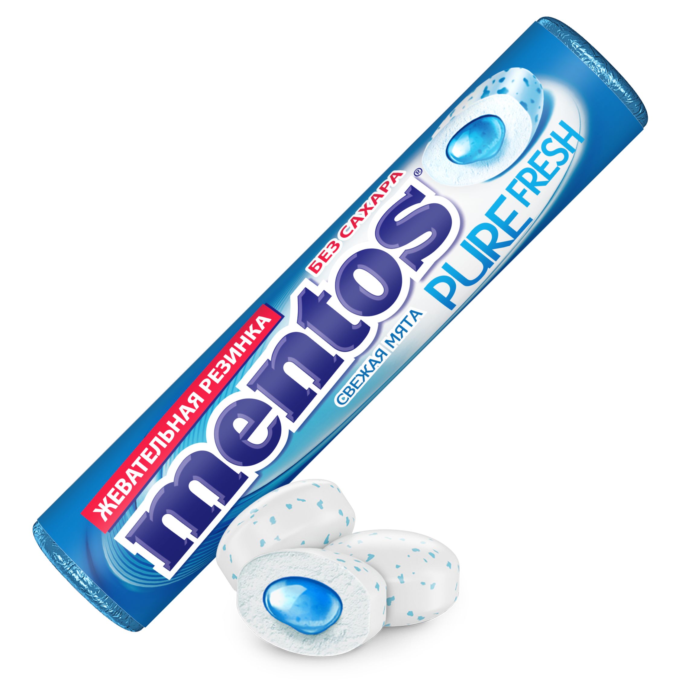 Жевательная резинка Mentos Pure Fresh Свежая мята, 15,5г