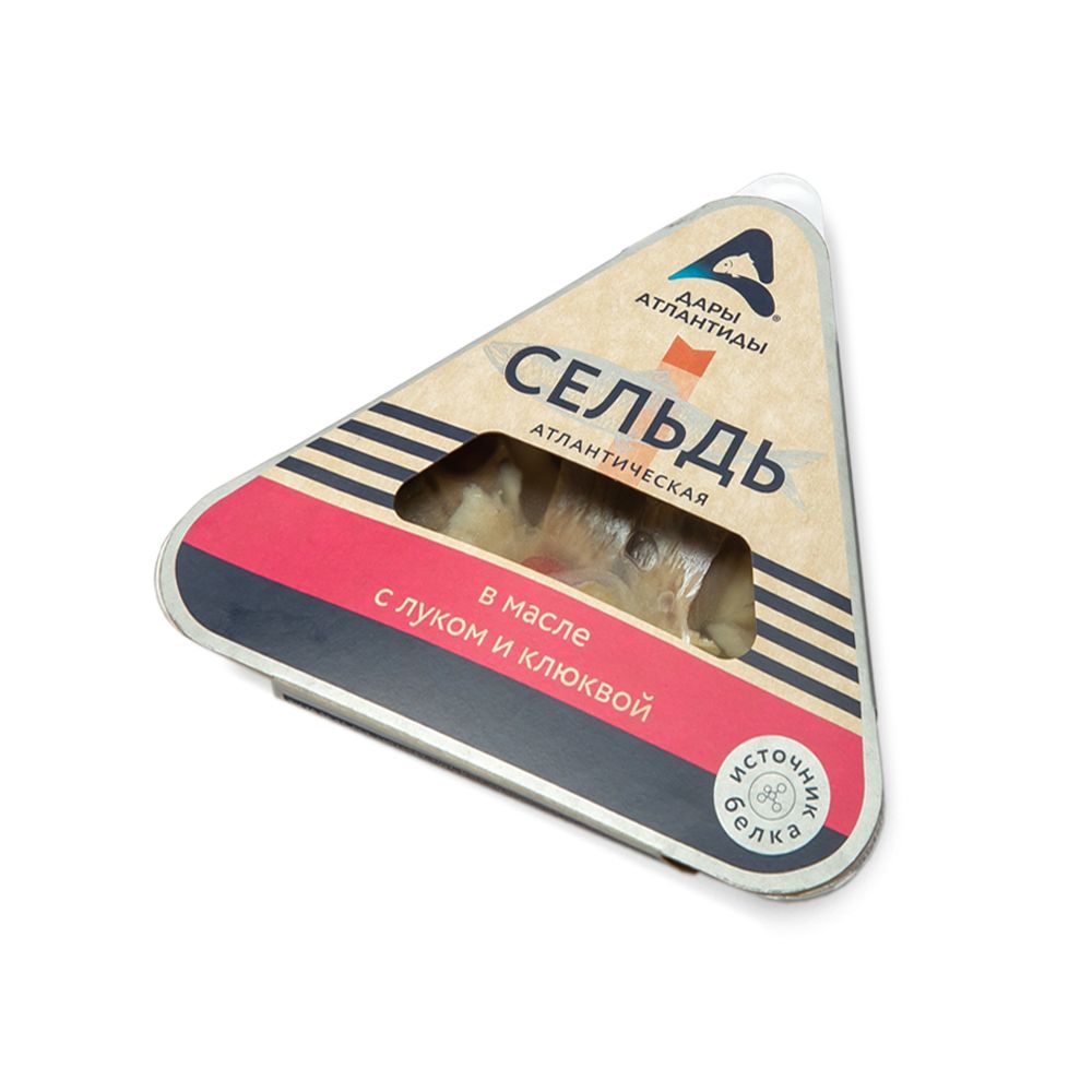 Сельдь Дары Атлантиды атлант.в масле с луком клюквой в/у 120 г