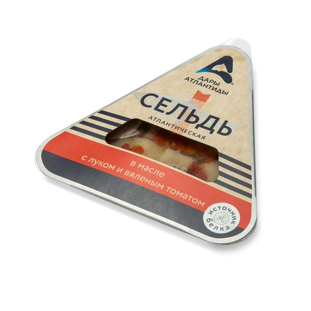 Сельдь Дары Атлантиды атлант. в масле с луком вяленым томатом в/у 120 г