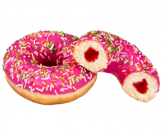 Донат Stokson STRAWBERRY c клубничной начинкой коробка 12 шт*70 г